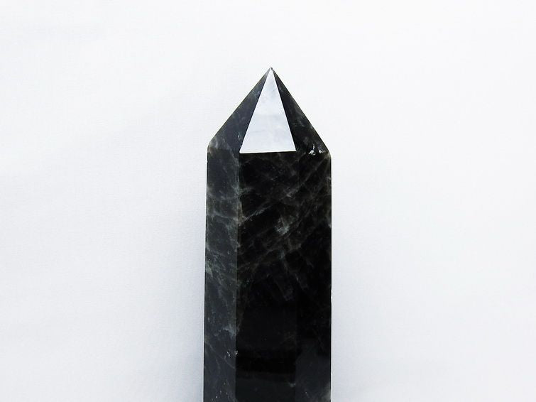 1.6Kg モリオン 黒水晶 六角柱 台座付属 一点物 152-4004