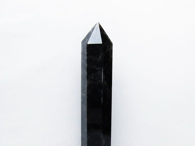 1.2Kg モリオン 黒水晶 六角柱 台座付属 一点物 152-4010