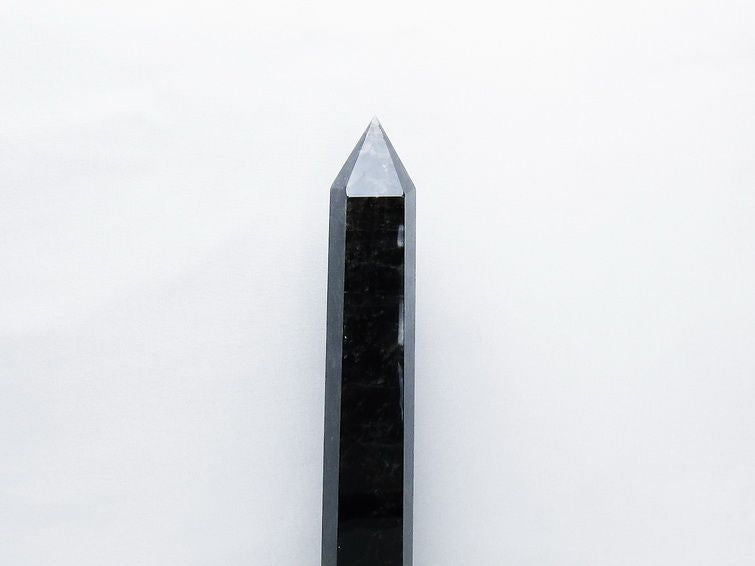 1.2Kg モリオン 黒水晶 六角柱 台座付属 一点物 152-4010