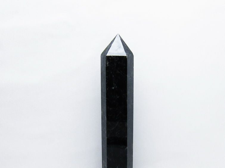 1.2Kg モリオン 黒水晶 六角柱 台座付属 一点物 152-4011