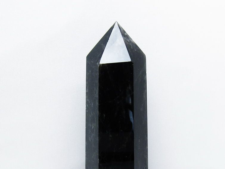 1.4Kg モリオン 黒水晶 六角柱 台座付属 一点物 152-4017 [sold out]