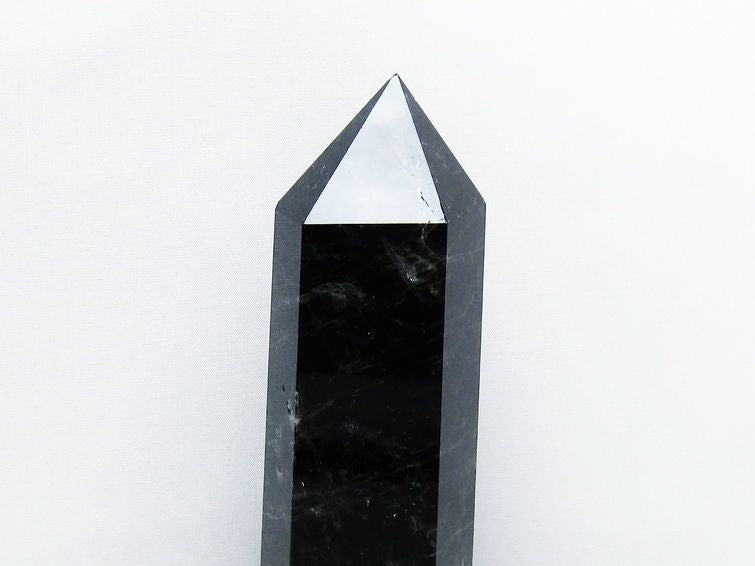 1.1Kg モリオン 黒水晶 六角柱 台座付属 一点物 152-4019 【sold out】