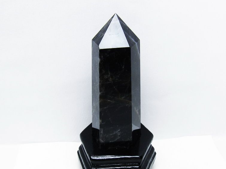 モリオン 黒水晶 六角柱 台座付き 一点物 152-4024 [sold out]