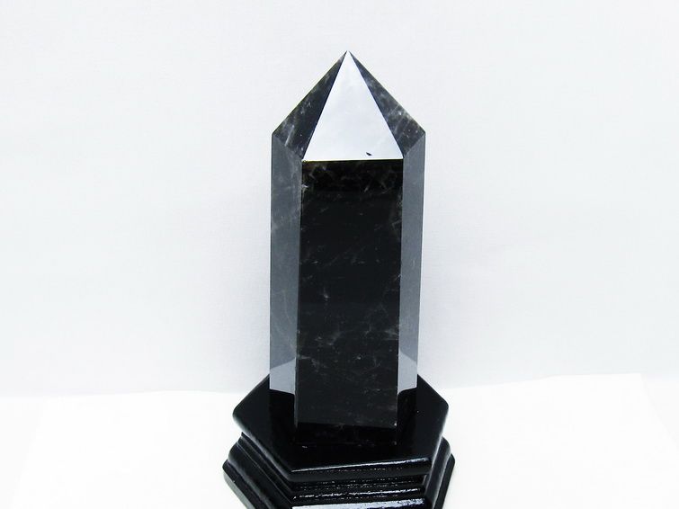 モリオン 黒水晶 六角柱 台座付き 一点物 152-4025 【sold out】