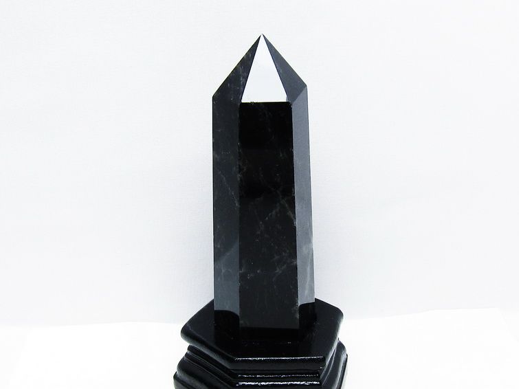 モリオン 黒水晶 六角柱 台座付き 一点物 152-4026 【sold out】