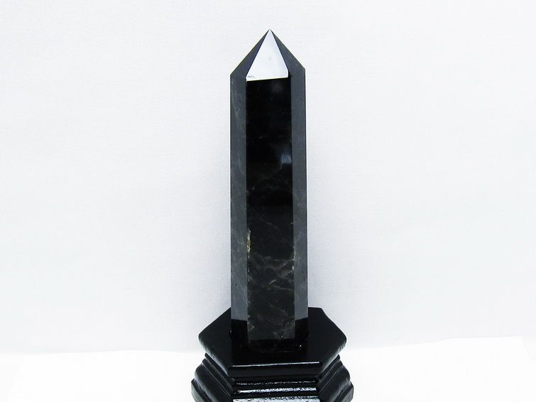 モリオン 黒水晶 六角柱 台座付き 一点物 152-4028 【sold out】