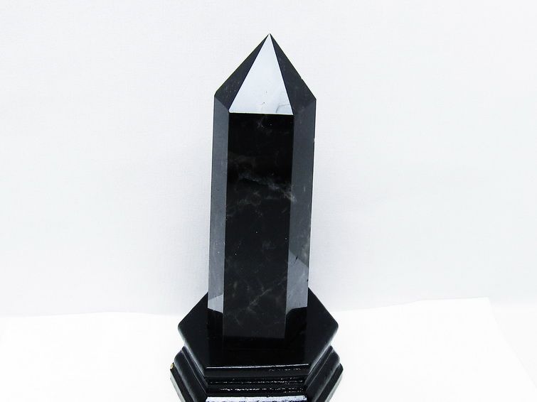 モリオン 黒水晶 六角柱 台座付き 一点物 152-4033 【sold out】