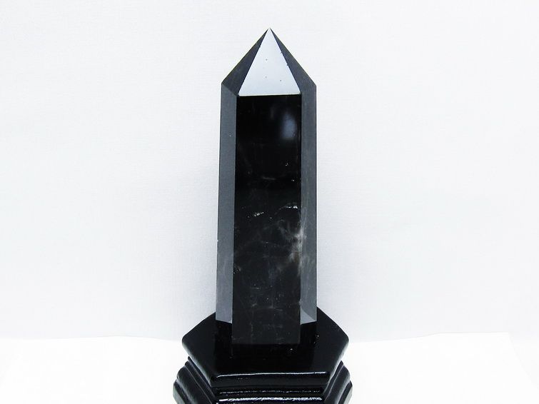 モリオン 黒水晶 六角柱 台座付き 一点物 152-4034 【sold out】