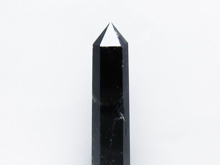 モリオン 黒水晶 六角柱 台座付属 一点物 152-4037