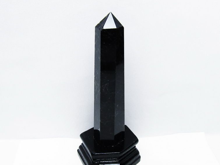 モリオン 黒水晶 六角柱 台座付き 一点物 152-4038 【sold out】