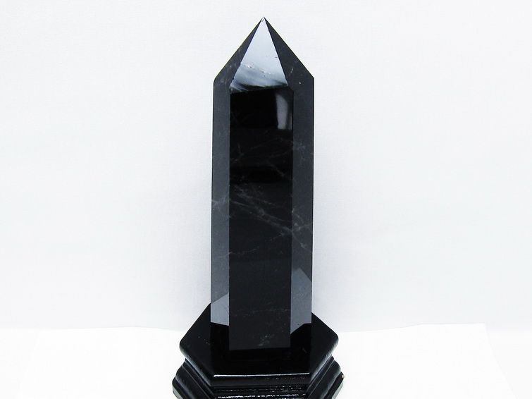 モリオン 黒水晶 六角柱 台座付き 一点物 152-4040 【sold out】