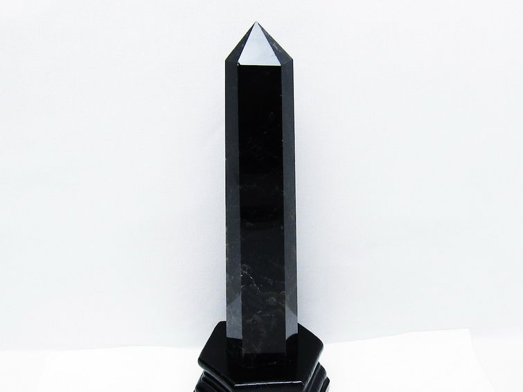 モリオン 黒水晶 六角柱 台座付き 一点物 152-4042 【sold out】