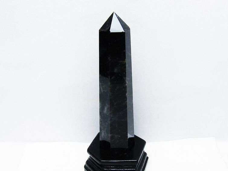 モリオン 黒水晶 六角柱 台座付き 一点物 152-4046 [sold out]