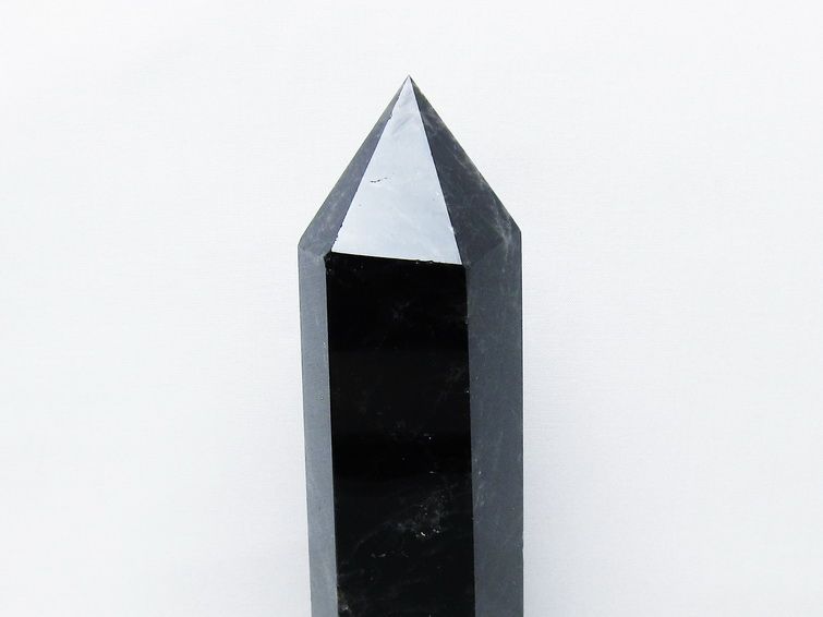 1.2Kg モリオン 黒水晶 六角柱 台座付属 一点物 152-4048