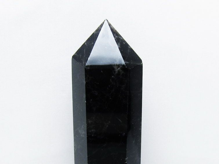 1.2Kg モリオン 黒水晶 六角柱 台座付属 一点物 152-4048