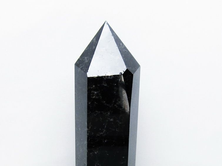 1.4Kg モリオン 黒水晶 六角柱 台座付属 一点物 152-4049