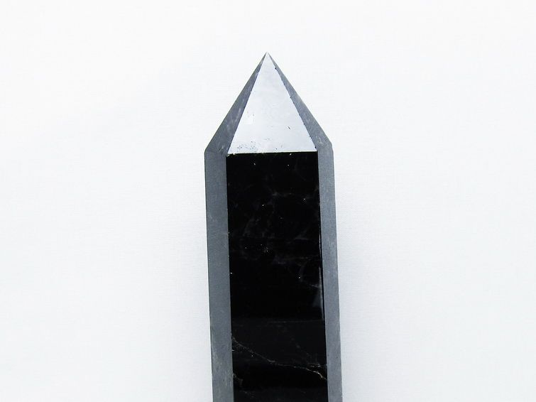 1.2Kg モリオン 黒水晶 六角柱 台座付属 一点物 152-4053