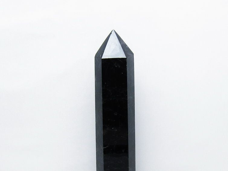1.5Kg モリオン 黒水晶 六角柱 台座付属 一点物 152-4056