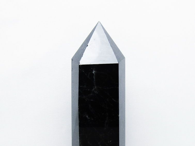 1.6Kg モリオン 黒水晶 六角柱 台座付属 一点物 152-4058