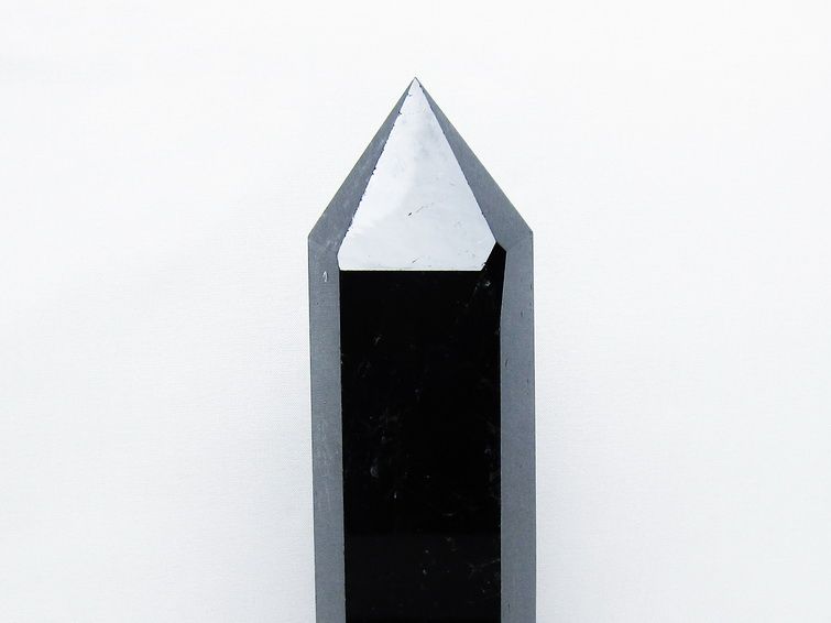1.6Kg モリオン 黒水晶 六角柱 台座付属 一点物 152-4058