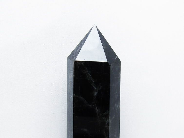 1.5Kg モリオン 黒水晶 六角柱 台座付属 一点物 152-4059