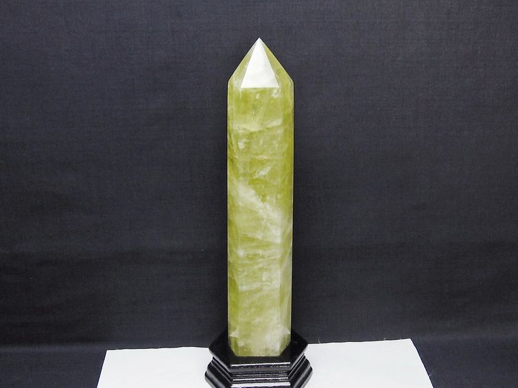 1.4Kg シトリン 六角柱 シトリンクォーツ ポイント 台座付属 一点物 152-4131