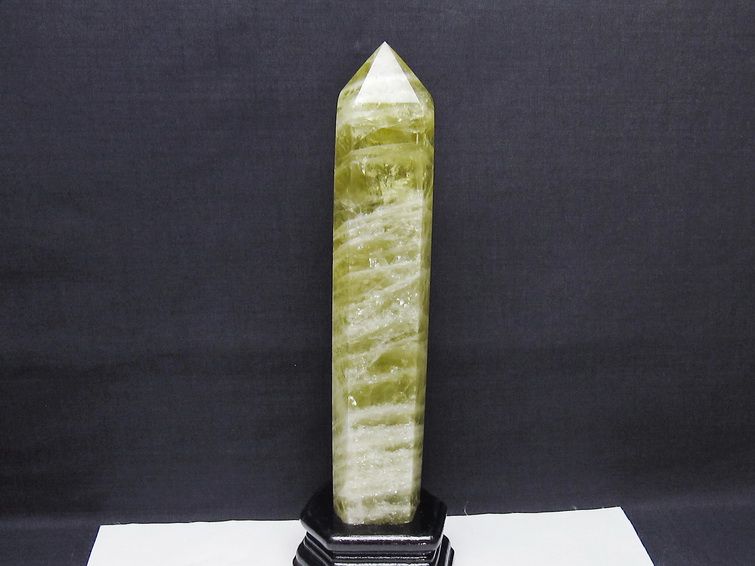 シトリン 六角柱 シトリンクォーツ ポイント 台座付属 一点物 152-4140