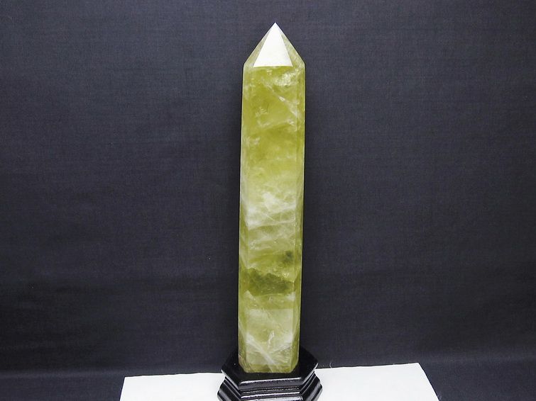 1.6Kg シトリン 六角柱 シトリンクォーツ ポイント 台座付属 一点物 152-4165