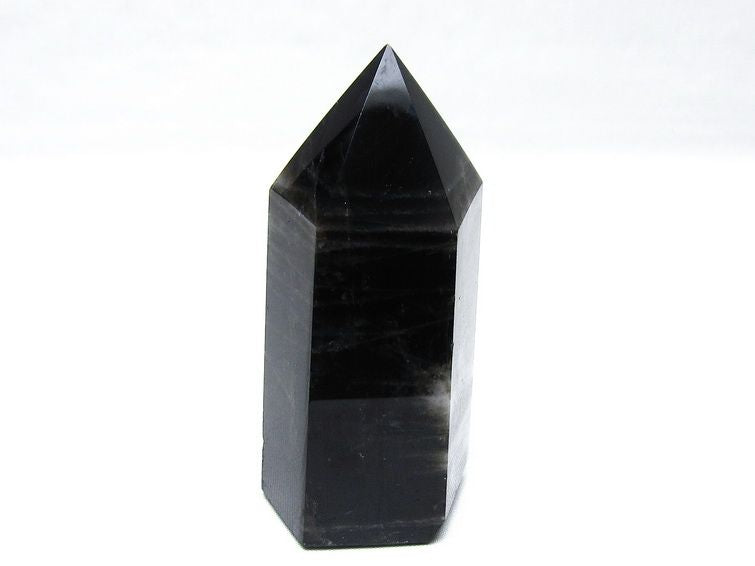 モリオン ポイント 六角柱 黒水晶 置物 一点物 152-4261