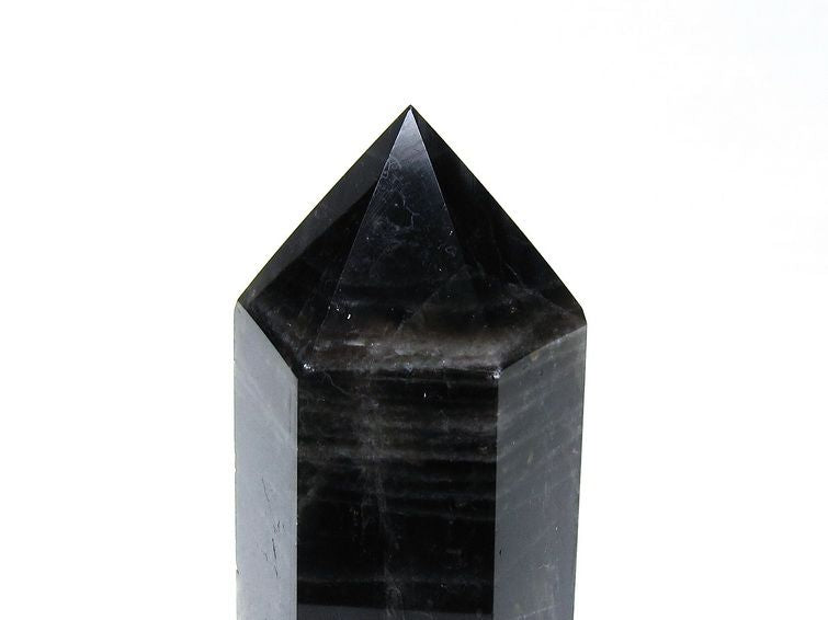 モリオン ポイント 六角柱 黒水晶 置物 一点物 152-4261