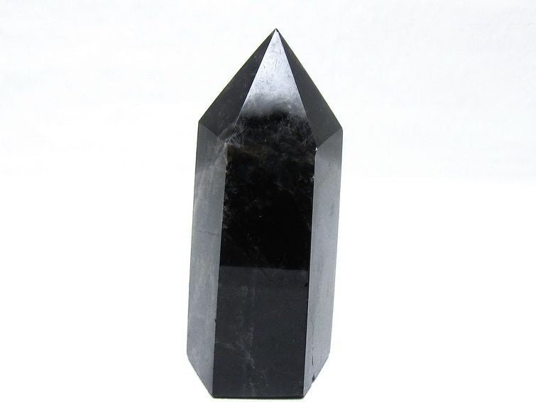 モリオン ポイント 六角柱 黒水晶 置物 一点物 152-4262