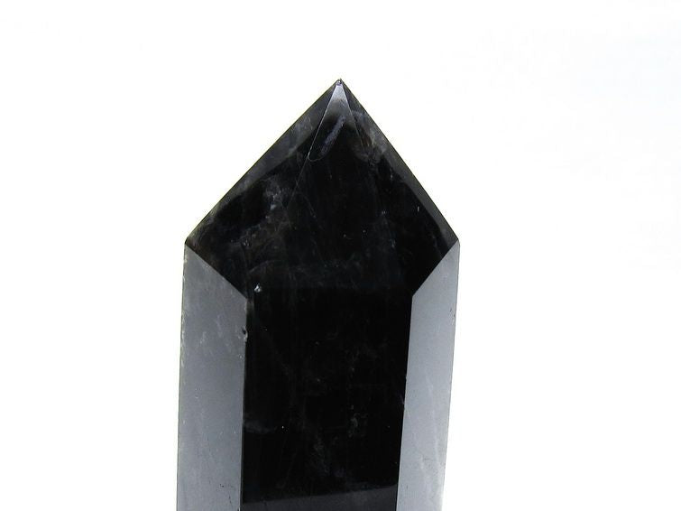 モリオン ポイント 六角柱 黒水晶 置物 一点物 152-4262