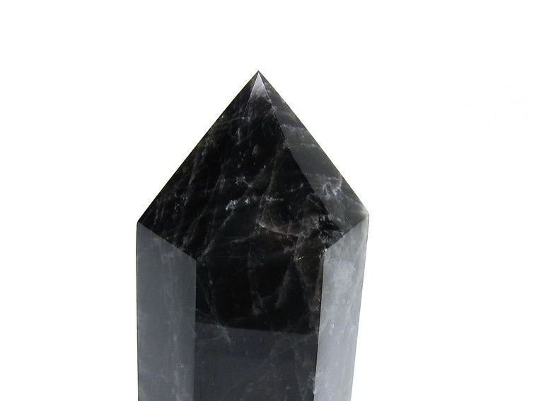 モリオン ポイント 六角柱 黒水晶 置物 一点物 152-4263