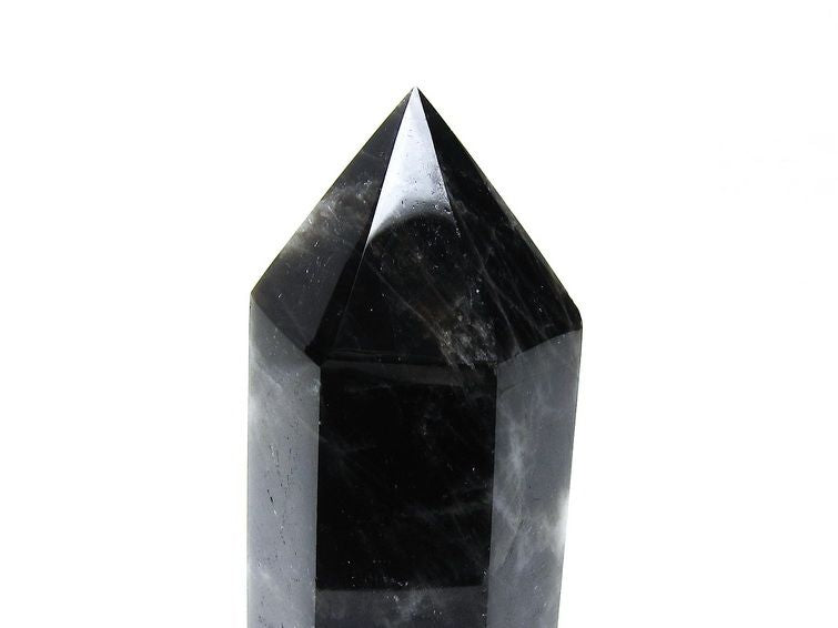 モリオン ポイント 六角柱 黒水晶 置物 一点物 152-4264