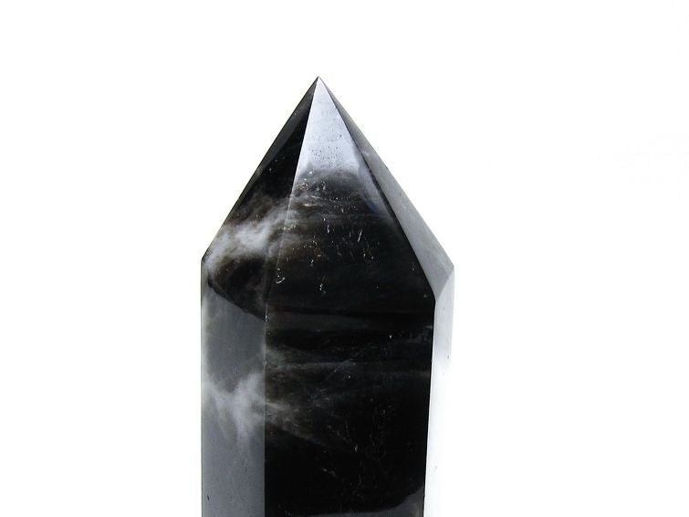 モリオン ポイント 六角柱 黒水晶 置物 一点物 152-4264