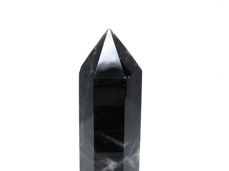 モリオン ポイント 六角柱 黒水晶 置物 一点物 152-4266