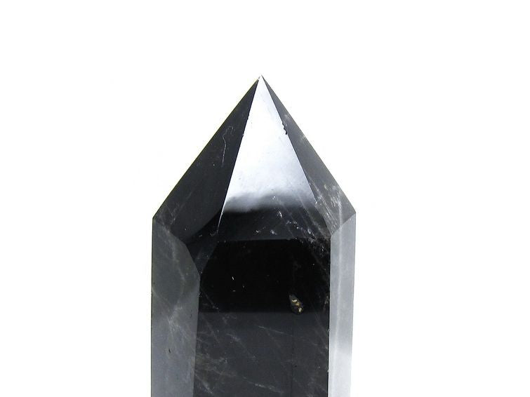モリオン ポイント 六角柱 黒水晶 置物 一点物 152-4268