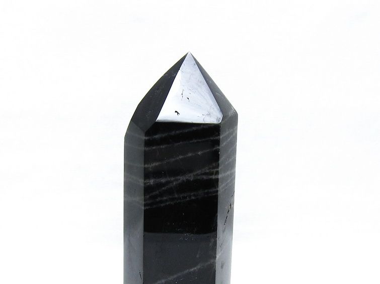 モリオン ポイント 六角柱 黒水晶 置物 一点物 152-4269