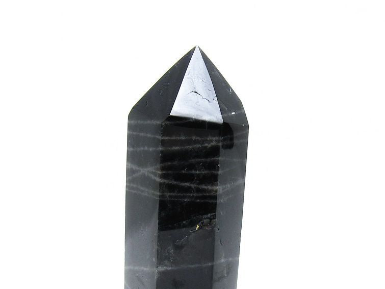 モリオン ポイント 六角柱 黒水晶 置物 一点物 152-4269