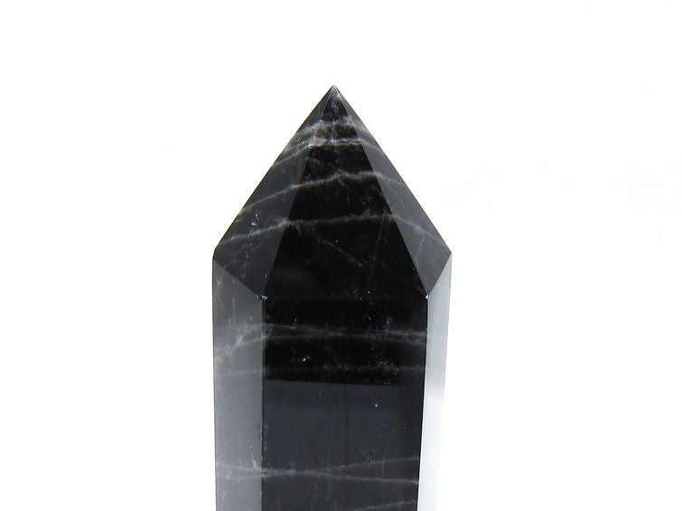 モリオン ポイント 六角柱 黒水晶 置物 一点物 152-4270