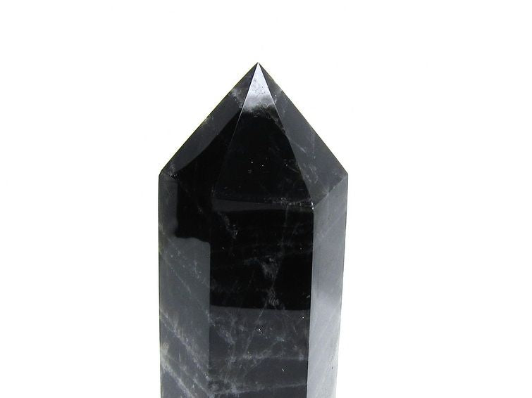モリオン ポイント 六角柱 黒水晶 置物 一点物 152-4271