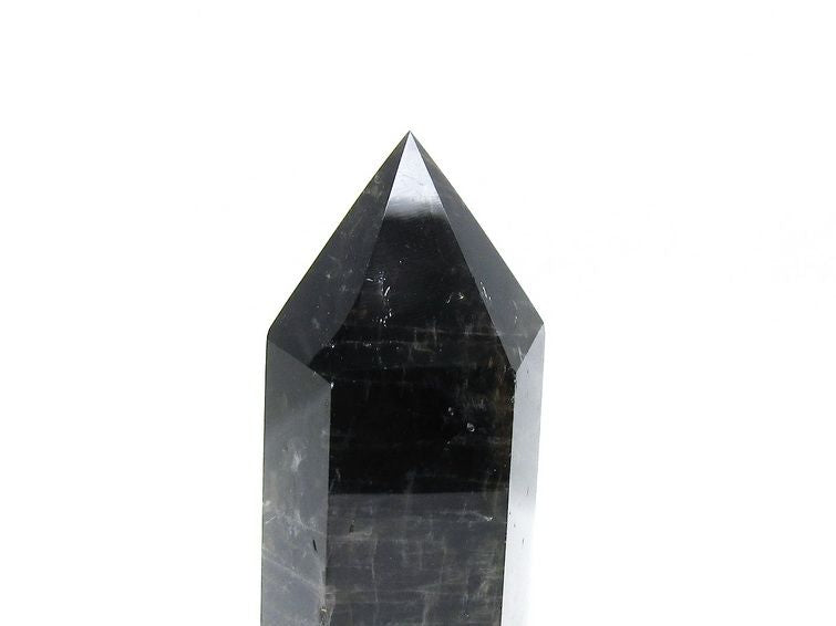 モリオン ポイント 六角柱 黒水晶 置物 一点物 152-4273