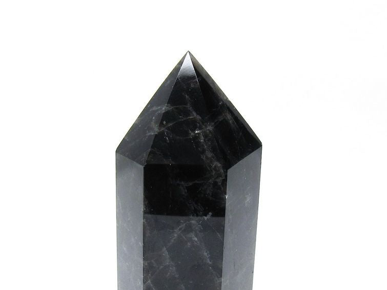 モリオン ポイント 六角柱 黒水晶 置物 一点物 152-4274