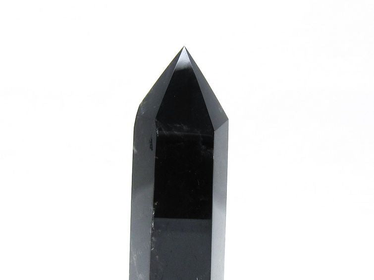 モリオン ポイント 六角柱 黒水晶 置物 一点物 152-4275
