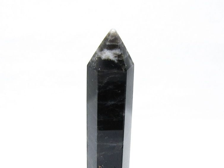 モリオン ポイント 六角柱 黒水晶 置物 一点物 152-4276