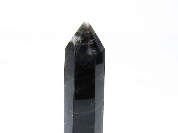 モリオン ポイント 六角柱 黒水晶 置物 一点物 152-4276