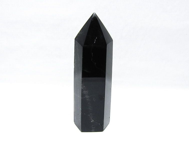 モリオン ポイント 六角柱 黒水晶 置物 一点物 152-4277