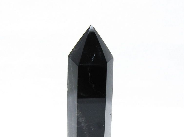 モリオン ポイント 六角柱 黒水晶 置物 一点物 152-4277