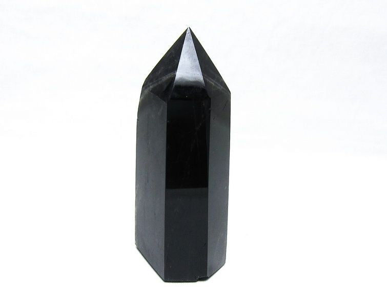 モリオン ポイント 六角柱 黒水晶 置物 一点物 152-4279