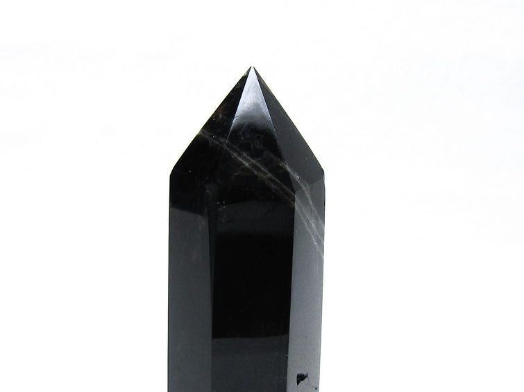 モリオン ポイント 六角柱 黒水晶 置物 一点物 152-4279